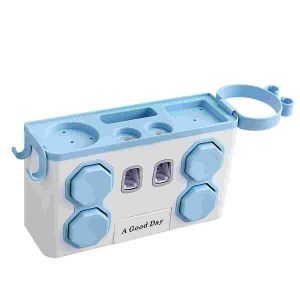 Distributeur automatique de dentifrice et porte-brosse &agrave; dents avec support pour s&egrave;che-cheveux - Neuf