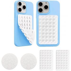 4 Pièces Silicone Ventouse Téléphone Portable Support de Téléphone Antidérapant Adhésif Compatible iPhone Android Mains Libres Selfies et Vidéos Accessoire Télépho (Blanc) - Neuf