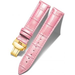 Eryi-Bracelet De Montre En Cuir Femme Homme 12mm-24mm Bracelet De Remplacement Avec Boucle De Déploiement Papillon Argent/Or/Or Rose - Neuf