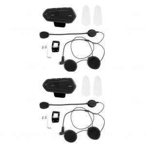 1 paire d'interphones pour casque de moto, casque Bluetooth sans fil, noir - Neuf