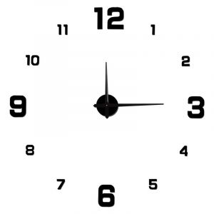 Horloge murale muette DIY autocollant mural horloge tridimensionnelle 80-130 mm réglable librement - Neuf