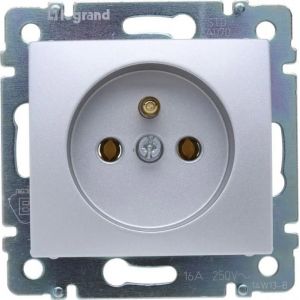 Prise simple 16A - LEGRAND - VALENA - Argent - Encastr&eacute; - IP20 - Neuf