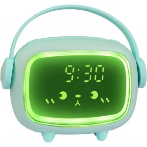 R&eacute;veil Lumineux pour Enfants,Horloge Num&eacute;rique LED avec Veilleuse,Alarme Snooze,Volume R&eacute;glable,USB Rechargeable,Jour/Nuit Enfants Filles Gar&ccedil;ons&iquest;Vert&iquest; - Neuf