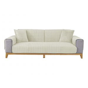 Housse De Coussin Antid&eacute;rapante En Flanelle Pour Canap&eacute; 180 X 70 Cm - Blanche - Neuf