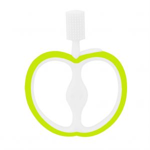Anneau De Dentition En Forme De Pomme Pour Bebe, Jouet De Dentition En Silicone De Qualite Alimentaire, Doux (Vert) - Neuf