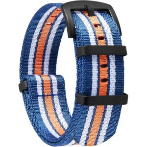 Kal-Bracelet De Montre En Nylon Balistique Militaire Remplacement Bracelet Montre Tressé Avec Noir/Argent Boucle En Acier Hommes Femmes 20 Couleurs 18mm 20mm 22mm 24mm (Version De Mise À Niveau) - Neuf