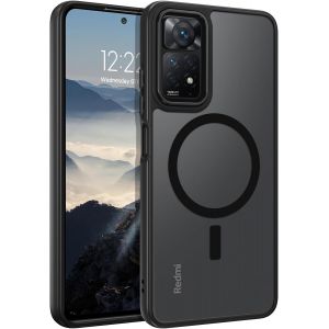 Kal-Magnétique Coque Xiaomi Redmi Note 11 Pro 4g/5g/Note 12 Pro 4g, Compatible Avec Magsafe, Etui Xiaomi Redmi Note 12 Pro 4g, Housse Translucide Mate Redmi Note11 Pro 4g/5g, Noir - Neuf