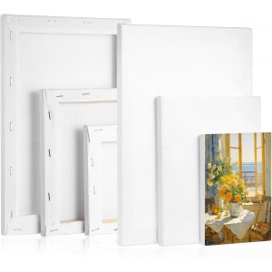 Lot De 6 Toiles À Peindre,100 % Coton,Pour Peindre,Ensemble De Toiles Blanches Prétendues,30 X 20 Cm,20 X 15 Cm,15 X 10 Cm,Petits Panneaux De Toile,Carton À Peindre Pour Peinture Acrylique - Neuf