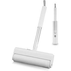 KALANKA-Elevate Rouleau Anti-Peluches Portable Extra Large avec Bandes adh&eacute;sives puissantes, Design Portable, Comprend Un Rouleau avec 55 Bandes, Support et Boucle de Suspension int&eacute;gr&eacute;e, Blanc - Neuf