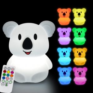 Grande Koala Veilleuses Pour Enfants, Lampe De Chambre &Agrave; Coucher De B&eacute;b&eacute;, Lumi&egrave;res D'animaux Pour Filles Et Gar&ccedil;ons D&eacute;coratives, Luminosit&eacute; Et Couleur R&eacute;glables Et Temps De Travail - Grande - Neuf
