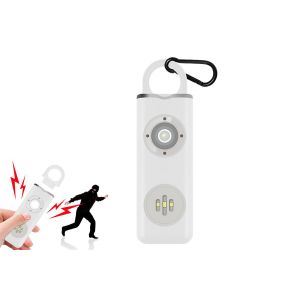 Porte-cl&eacute;s d'alarme personnelle d'autod&eacute;fense pour femmes et personnes &acirc;g&eacute;es - Rechargeable avec lumi&egrave;re LED et son de 130 dB - Neuf
