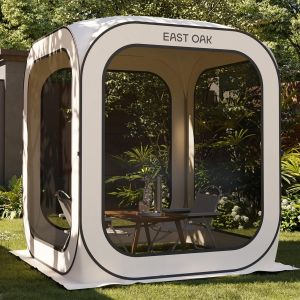 Ulteronixshop-East Oak Tente Pop-Up Portable, Tente Instantan&eacute;e De 1,8 X 1,8 M Avec Sac De Transport Pour Patio, Jardin, Terrasse Et Activit&eacute;s De Plein Air, Beige - Neuf