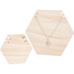 Kyaoayo-2 Pcs Présentoir À Colliers En Bois, Collier Titulaire De Stockage En Bois Affichage De Détail De Collier Support D'affichage De Bijoux Pour Collier Bracelets Long Suspendu D'exposition - Neuf