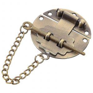 Boîte à bijoux vintage Serrure de moraillon Boîte en bois Boucle de moraillon Boîte cadeau décorative Serrure de moraillon avec chaîne - Neuf