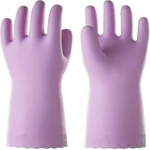 Gants De Nettoyage Pour Lave-Vaisselle,Doux Pour La Peau,Gants De Cuisine Réutilisables Avec Doublure En Coton Floqué,Antidérapants,Petits - Neuf