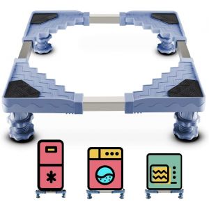 Base De Machine &Agrave; Laver R&eacute;glable 50Cm-60Cm R&eacute;duction Du Bruit Effet Pour R&eacute;frig&eacute;rateur/Machine &Agrave; Laver/S&egrave;che-Linge, Stent Support Charge 300 Kg - Neuf