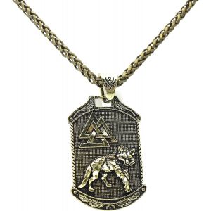 Kal-Collier Odin Loup Pour Homme, Collier Arbre De Vie, Collier Pendentif T&ecirc;te De Loup Viking Nordique Avec Cha&icirc;ne De 22,8 Pouces, Collier D'amulette Totem De Loup Celtique Ancien - Neuf
