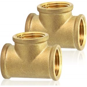 Kalanka-Lot De 2 Raccords En T En Laiton 1/2"" - Filetage Int&eacute;rieur 1/2"" - Raccord En T En Laiton - 90&deg; - G1/2"" (&Oslash;19,5 Mm) - Pi&egrave;ce De Distribution Igxigxig - Filetage Int&eacute;rieur - Dn15 - Raccord En Lai - Neuf