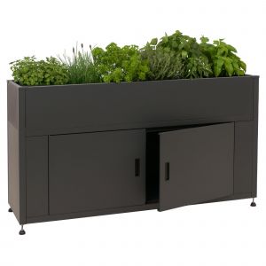 Jardini&egrave;re Sur Pied Hwc-O85, Jardini&egrave;re M&eacute;tallique Sur Pied, Bac &Agrave; Fleurs, Bac &Agrave; Plantes, Espace De Rangement, M&eacute;tal 47 Kg 91 X 161 X 51 CmAnthracite - Neuf