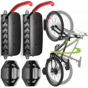 JEXNOVASHOP-Support Mural Pivotant pour V&eacute;lo, Supports pour V&eacute;lo pour le Garage de Montagne, Support de Rangement pour V&eacute;lo pour le Garage, Supporte Jusqu'&agrave; 66lbs, Facile &agrave; Installer (2 Paquet) - Neuf