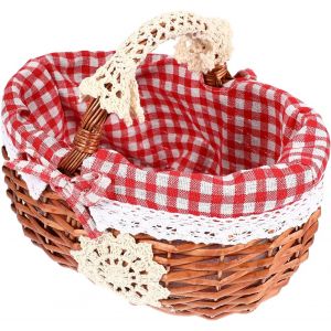 Ulteronixshop-Pique- Panier Tiss&eacute; pour Enfants en Osier Panier Cadeau Panier De P&acirc;ques Panier avec Poign&eacute;es Panier- Cadeau pour Fruits Cadeau Artisanat (26X18x20cm) - Neuf