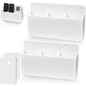 KALANKA-2 Pi&egrave;ces Range Telecommande, Blanc Support T&eacute;l&eacute;commande, Rangement Telecommande pour Salons, Cuisines, Bureaux - Neuf