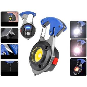 Mini Lampe De Poche Led 1000 Lumens Rechargeable 7 Modes D'éclairage 500mah Imperméable À L'eau Avec Fenêtre Disjoncteur, Coupeur De Ceinture De Sécurité, Un Tournevis, Un Crochet Pour Camping Pêche En Plein Air [Classe Énergétique A+] - Neuf
