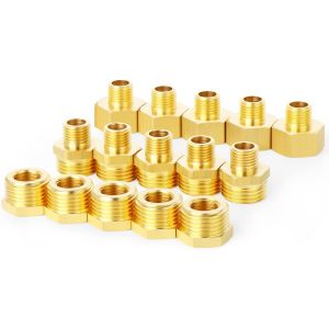 15 Piezas 3/8"" Bsp X 1/8"" Bsp Accesorio De Tuber&iacute;a De Lat&oacute;n,Buje Hexagonal,Adaptador Reductor,Conectores De Pez&oacute;n Hexagonales Reductores - Neuf