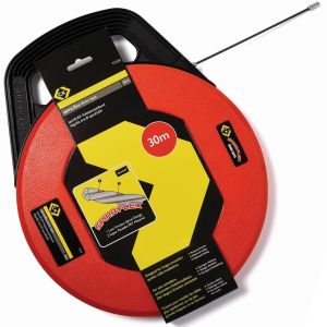 MEVRONISSHOP-Spira-Flex Super Flexible 30m Tire Fil Electrique Kit R&eacute;tractable, 4mm &Oslash; Aiguille Tire Fils Electricien, Baguette Tire Cable Rod Electrique, Baguettes Passe Cable, C&acirc;ble de Fil Tirant, C - Neuf