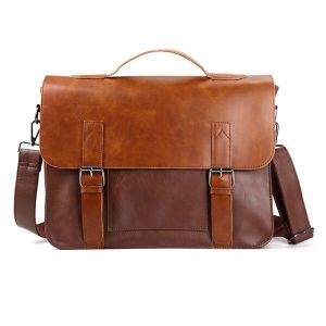 GUMST-Sac à Main en Cuir pour Homme,à Bandoulière,Sacoche,Nouvelle Bombe,Fourre-Tout - Brown - Neuf