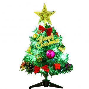 Hjlian Sapin De Noel Artificiel De 30 Cm, Mini Sapin De Noel Avec Guirlandes Lumineuses A Led Et Decorations - Neuf