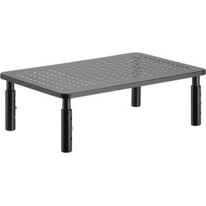 Rehausseur Écran FS081-B,Support Moniteur PC Bureau en Hauteur Réglable avec Ventilationsbohrungen,pour Ordinateur,PC,37 x 23,5 x 14 cm,Noir - Neuf