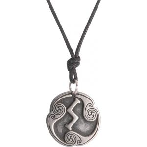 Kal-Collier Asatru Avec 24 Runes - Talisman Viking - Pendentif Païen Wiccan - Runes Nordiques Vintage - Amulette Nordique Réglable - Pour Homme Et Femme - Neuf