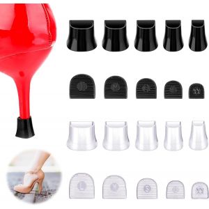 Kalanka-Lot De 10 Paires De Prot&egrave;ge-Talons Hauts - 5 Tailles - Protection Pour Herbe, Mariage, Activit&eacute;s De Plein Air - Transparent, Noir, Xx/Xs/M/L - Neuf