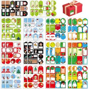 252Pcs &Eacute;tiquettes Autocollantes No&euml;l, Stickers Cadeau et Pr&eacute;nom Auto-adh&eacute;sifs pour Emballage et Bricolage de No&euml;l - Neuf