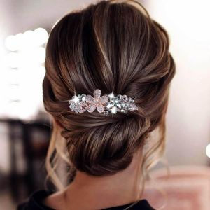 Kal-Pince Cheveux Fleur Mariage Barrettes Fleurs Dor&eacute;es Barrette Cheveux Strass Cristal Gemmes Clips Accessoires Cheveux Fleur Mari&eacute;e Couvre Chef D&eacute;coratif Coiffes Mari&eacute;e Pour Femmes Et Filles - Neuf