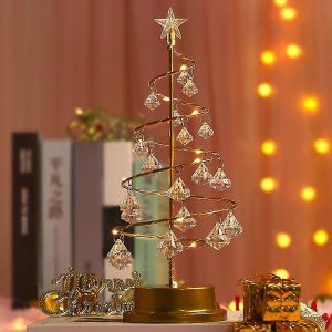 30cm M&eacute;tal Arbre De No&euml;l Led Lumi&egrave;re D&eacute;corative Avec &Eacute;toil&eacute; Boule De No&euml;l, D&eacute;coration De Table Avec Led - Neuf
