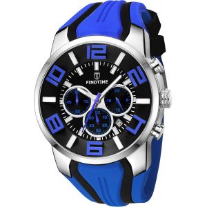 Ytseazn-Montre De Sport Pour Homme-Chronographe Militaire-Analogique-Quartz-Silicone-Grand Chiffres-Date-Minuteur-Rouge - Neuf