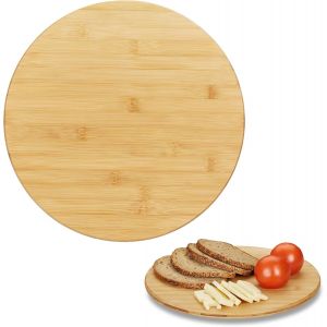 Checarzhn--No1-Assiette De Service Tournante 360°, Plateau Tournant Bambou, Fromage Huile Épice Confiture, 32 Cm, Nature - Neuf