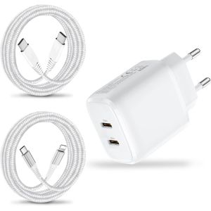 25W Chargeur Rapide Pour Apple Ipad Pro 12.9 11 10.2 9.7,Ipad Air 2 3 4 5,Ipad 2020 2021 2022 2024,Ipad Mini 2 3/4/5/6,Iphone15 16 14 13 12 Pro Max,Macbook Pro Usb C Prise Secteur Adaptateur Et C&acirc;bl - Neuf