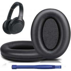 KAL-Mousse Coussin Coussinets De Rechange Pour Casque Sony Wh-0Xm3 (Wh1000Xm3), Coussinets En Cuir Protéiné Plus Doux, Mousse À Mémoire De Forme, Épaisseur Ajoutée (Noir) - Neuf