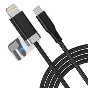 Ayu-Staycable Câble Usb C Vers Lightning Avec Support De Câble Magnétique 1 M Charge Rapide, Tressé Et Synchronisation Des Données Pour Iphone 12, 13, 14 Home Car Desk Gestion Des Câbles Design - Neuf