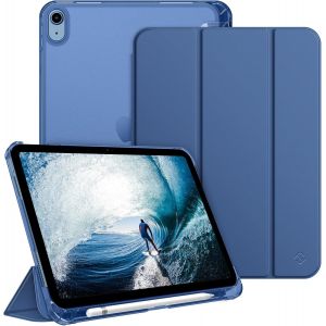 Case for iPad (A16) 11th Generation 11 inch 2025, iPad 10th Generation 10.9 inch 2022 - [Pen Storage] Frosted Transparent Hard Case, Slim Lightweight Cover, Navy Blue - Neuf
