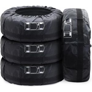 4Pcs Voiture Pneu de Rechange Couvre, de 13 à 18"" (De Diamètre inférieur à 66cm), Étanche à la Poussière d'une Roue de Voiture Protecteur de Couvertures, Sacs de Stockage avec Poignée Renforcée - Neuf