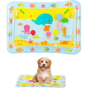 Letnerny-Tapis &Agrave; Eau Pour Chat - Avec Jeu D'eau - Jouet Interactif Pour L'&eacute;t&eacute; - Id&eacute;al Comme Piscine Pour Chat Et Tapis De Jeu D'eau - Neuf