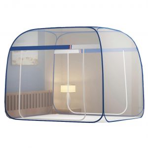 Moustiquaire Pop-Up Pour Lit, Autoportante, Pliable Et Portable, Bleue, 150 X 190 Cm - Neuf