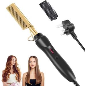 Peigne Électrique, Lisseur Électrique, Bigoudi Portable, Peigne Chauffant Rapide, Lisseur Chauffant En Céramique, Adapté Aux Femmes Aux Cheveux Noirs Naturels En Afrique - Neuf