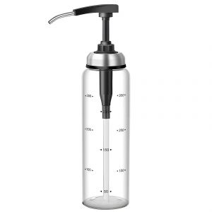 Distributeur de sauce a pompe avec bouteille en verre, distributeur de condiments de cuisine etanche pour ketchup et moutarde Ma - Neuf