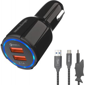 Ongi-Iwotto 18w-Chargeur De Voiture Usb À Double Port-Ensemble De Chargeurs Pour Requins-Double Port-Chargeur Qi Usb 3.1 Fast Charge&usb 3.0 Charger - Neuf