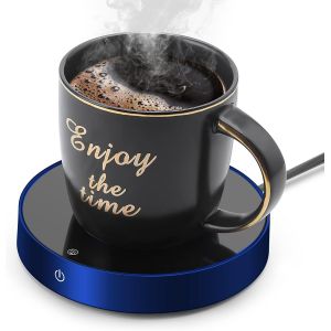 CMWS-R&eacute;chauffe-Tasse &agrave; Caf&eacute; Chauffe-caf&eacute;, Chauffe-Tasses, Chauffe-Tasses de Table, Chauffe-Boissons &eacute;lectrique avec 3 r&eacute;glages de temp&eacute;rature, avec Protection Auto on/Off et Auto Power Off (Bleu) - Neuf